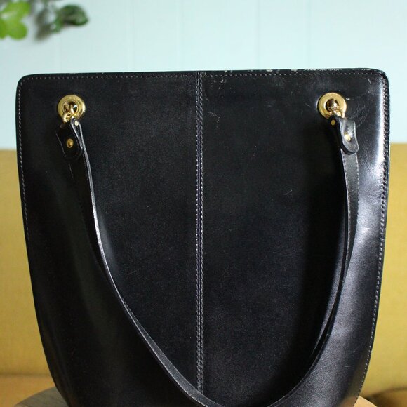 Bally structured black leather bag with gold hardware - Picture 5 of 7